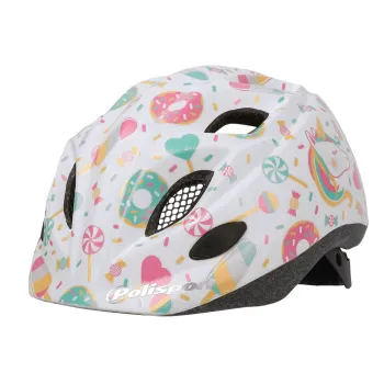 Casca Ciclism Copii Polisport Premium Lolipops - 48-52 Cm, XS, Alb-Roz