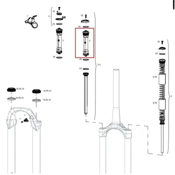 Cartus compresie furca rockshox xc30 b3-b4 (2018-2020)/judy tk b1