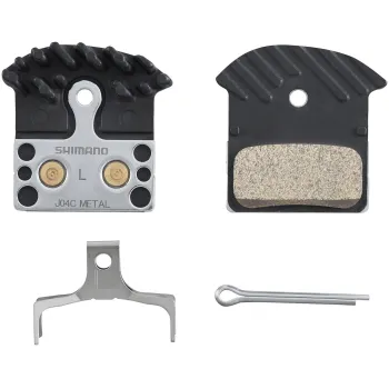 Placute Frana Bicicleta Shimano J04C, Metal, cu aripioare racire, cu arc/siguranta, 1 per.