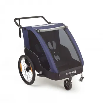 Remorca Carucior Transport Copii Bicicleta Polisport - Albastru