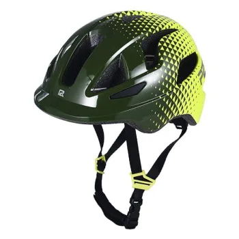 Casca Ciclism Copii P2R MASCOT - 52-56 cm, S, Verde inchis-Galben
