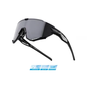Ochelari Force Creed, lentila neagra oglinda, negru