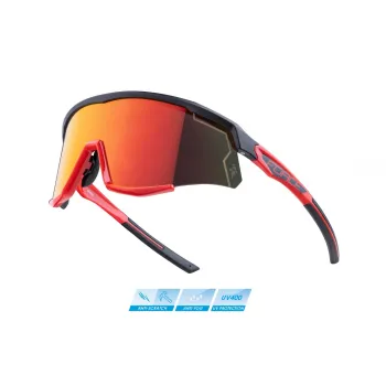 Ochelari Force Sonic, lentila rosie oglinda, negru/rosu