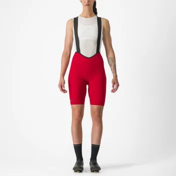 Pantaloni scurti cu bretele Castelli Espresso W DT de dama Rosu XS