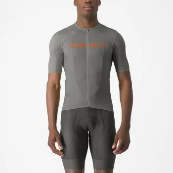 Tricou cu maneca scurta Castelli Elements Gri/Portocaliu S