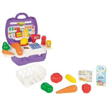 Set de joaca Pilsan - Supermarket in valiza, 24 piese
