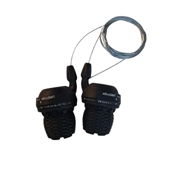 Manete schimbator stanga-dreapta 24 viteze Microshift MS-15-8, Set, stanga 3v-dreapta 8v, 2100 mm, negru