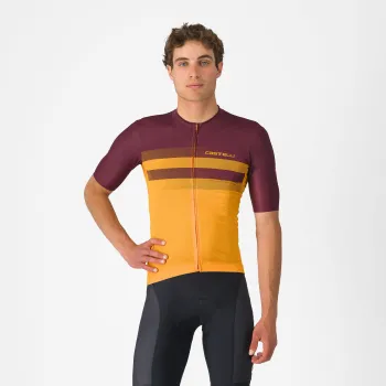 Castelli - tricou ciclism maneca scurta regular fit - Simbolo Jersey - portocaliu | bordo