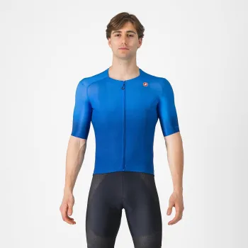Castelli - tricou ciclism maneca scurta tailored fit cu protectie solara - Upf Jersey - 20-38 gr C - albastru azzurro