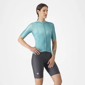 Castelli - pantaloni ciclism scurti cu bretele - Prima 2 Dt Bibshort - 16-35 gr C - gri inchis | albastru