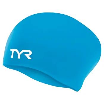 TYR - casca inot silicon par lung - Long Hair Silicon Cap - albastru