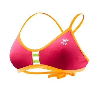 TYR Solid Pacific Tieback Top roz-portocaliu