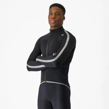 Jacheta de ploaie Castelli Ultra Rain Cape, pentru barbati, negru/argintiu reflex, XXL