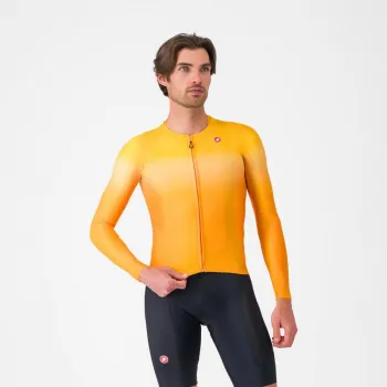 Bluza cu maneca lunga Castelli UPF LS, pentru barbati, portocaliu aprins M