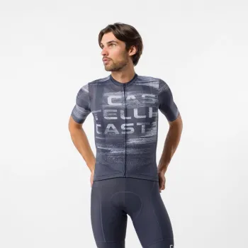 Tricou cu maneca scurta Castelli Stratus Logo, pentru barbati, twilight blue/winter sky M