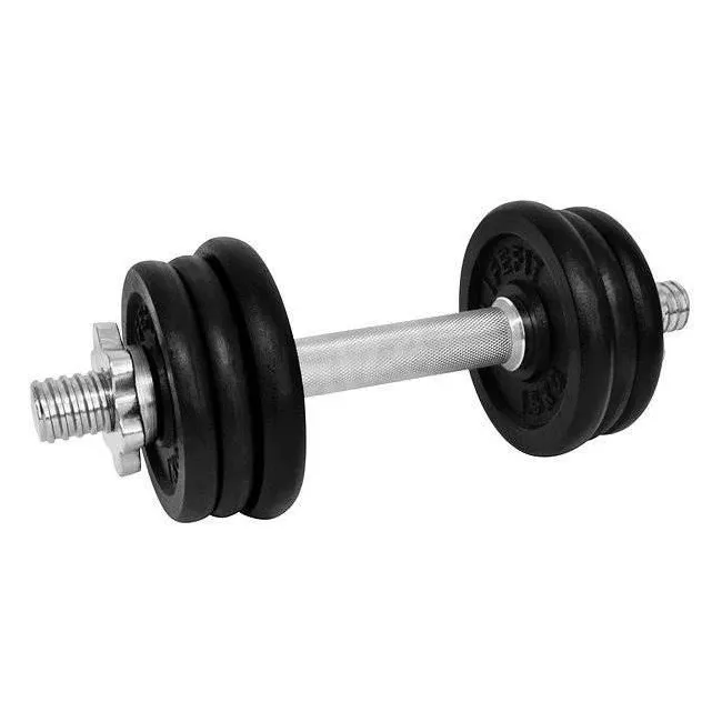 Gantera - 9 Kg, Set 6 Discuri, Negru-Argintiu