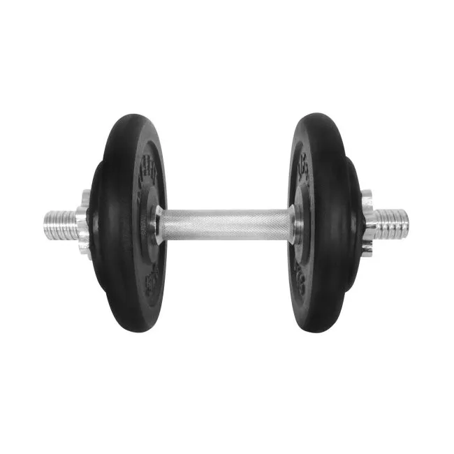 Gantera - 15 Kg, Set 4 Discuri, Negru-Argintiu