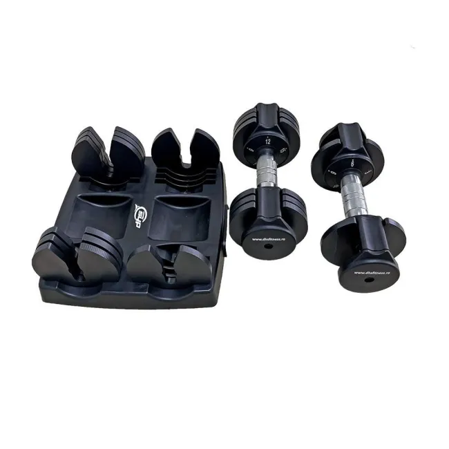 Set Gantere Reglabile Dhs 5013 - 2 X 7 Kg, Negru