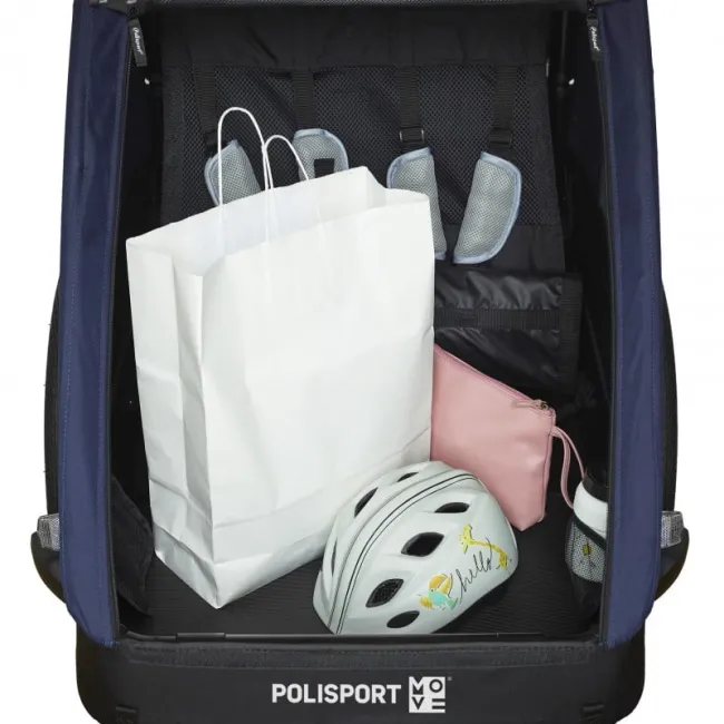 Remorca Carucior Transport Copii Bicicleta Polisport - Albastru