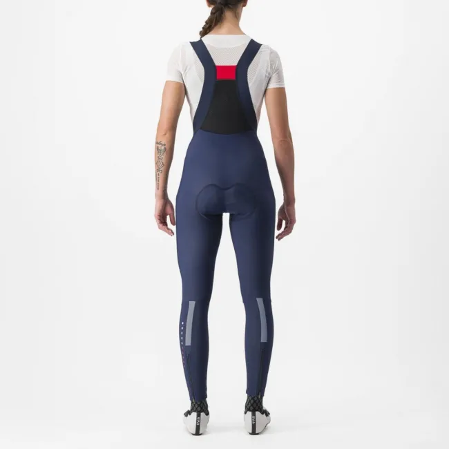 Pantaloni lungi cu bretele Castelli Sorpasso RoS W de dama Bleumarin/Argintiu M