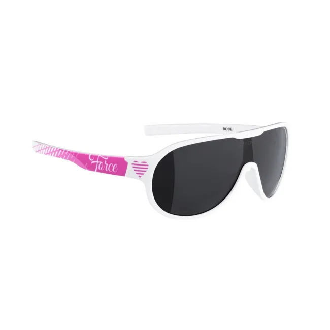 Ochelari Force Rosie, lady/junior, lentila neagra, alb/roz