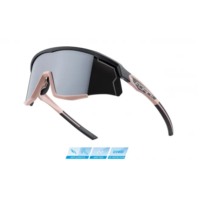 Ochelari Force Sonic, lentila argintie oglinda, negru/bronz