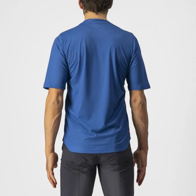 Jersey cu maneca lunga Castelli Trail Tech LS Tee, Albastru/Negru, XXL