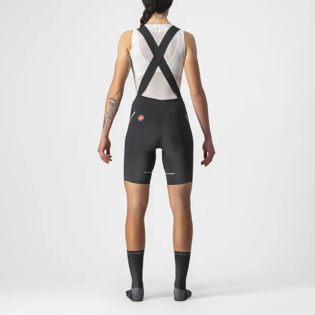 Pantaloni scurti cu bretele Castelli Velocissima 3, de dama, Negru/Argintiu, XS