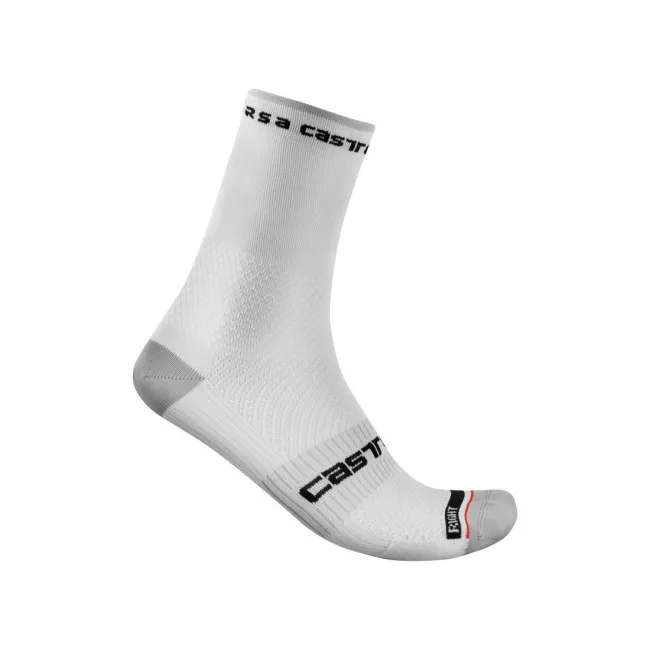 Sosete Castelli Rosso Corsa PRO 15, Alb, 36-39