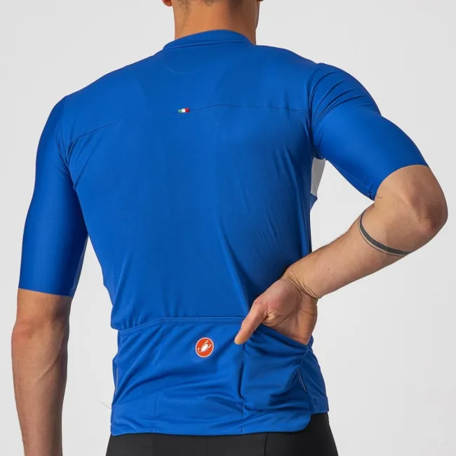 Tricou cu maneca scurta Castelli Prologo 7, Albastru/Alb/Antracit, XXL