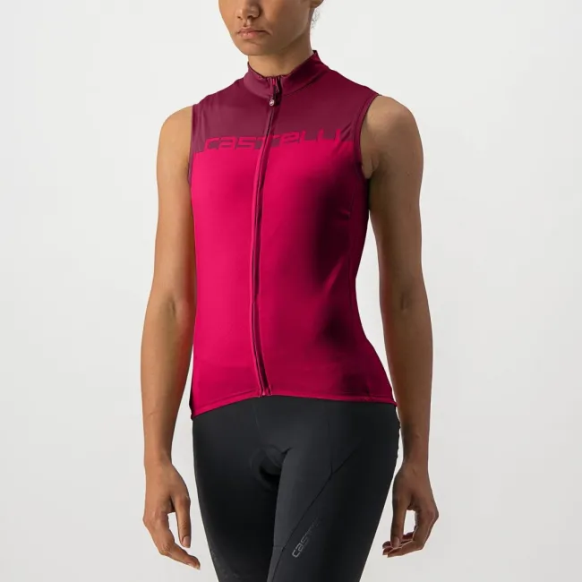 Tricou fara maneci Castelli Velocissima SL de dama Rosu/Visiniu XS