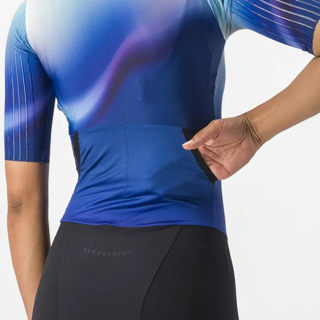 Costum de triatlon cu maneca scurta Castelli PR 2 W Speed Suit de dama Alb/Albastru/Negru S