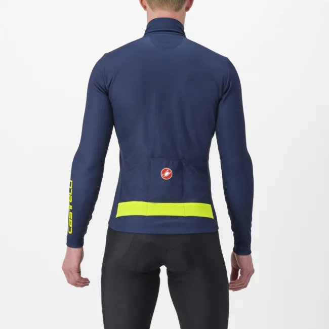Tricou cu maneca lunga Castelli Puro 3 FZ BelgianBlue/YellowFluoReflex M