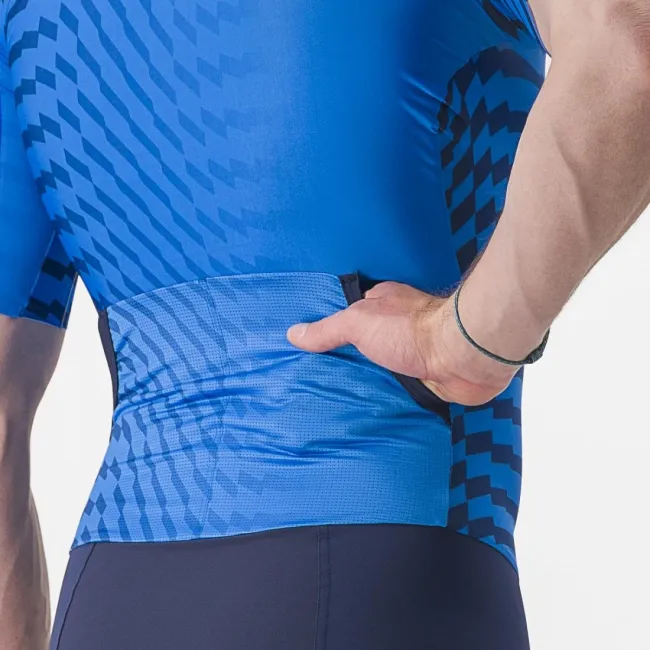 Costum de triatlon cu maneca scurta Castelli PR 2 Speed Albastru/Bleumarin S