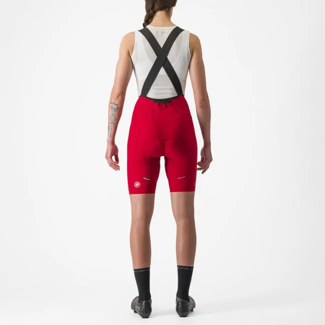 Pantaloni scurti cu bretele Castelli Espresso W DT de dama Rosu XS
