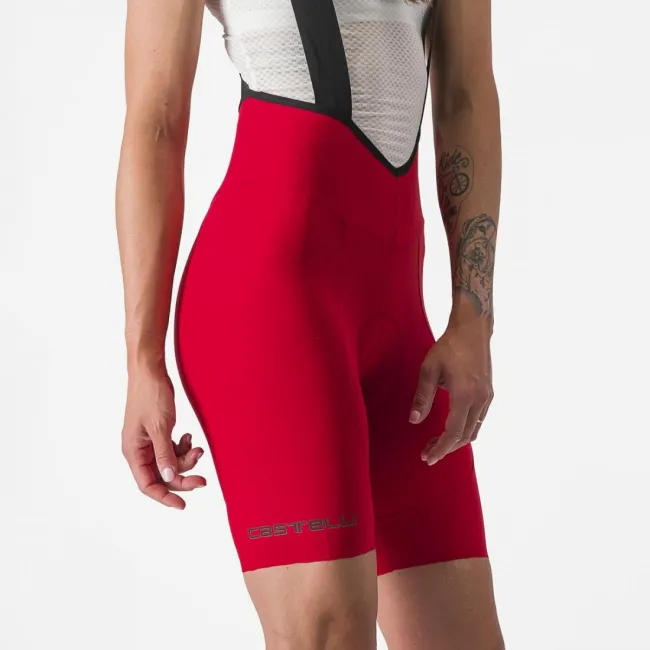 Pantaloni scurti cu bretele Castelli Espresso W DT de dama Rosu XS