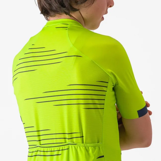 Tricou cu maneca scurta Castelli Aero Kid pentru copii Galben Fluo/Bleumarin 4A