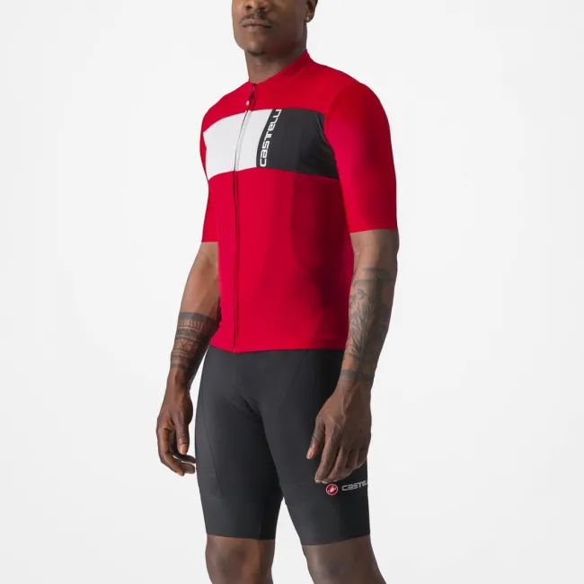 Tricou cu maneca scurta Castelli Prologo 7 Rosu/Alb/Negru L