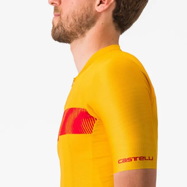 Tricou cu maneca scurta Castelli Unlimited Endurance Galben/Rosu M