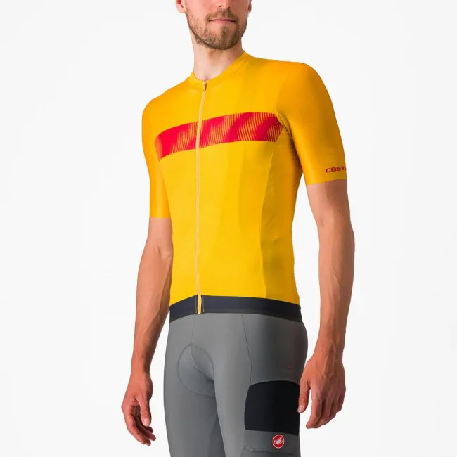 Tricou cu maneca scurta Castelli Unlimited Endurance Galben/Rosu M