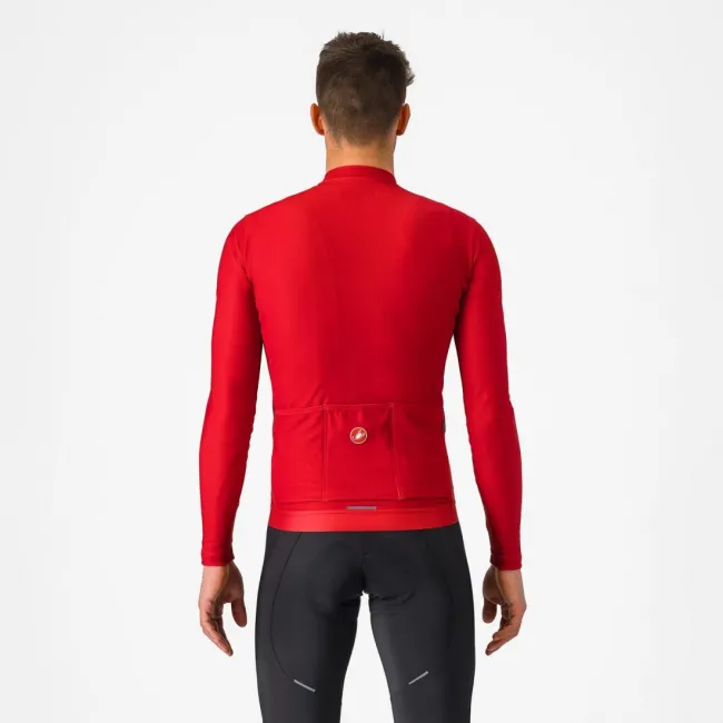 Tricou cu maneca lunga Castelli Espresso Thermal Rosu Aprins S