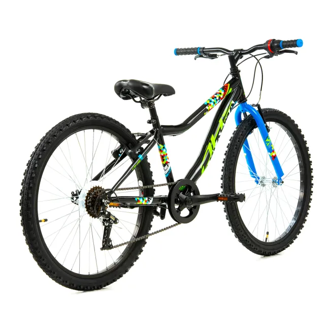 Bicicleta Copii DHS Plasma - 24 Inch, Negru-Albastru