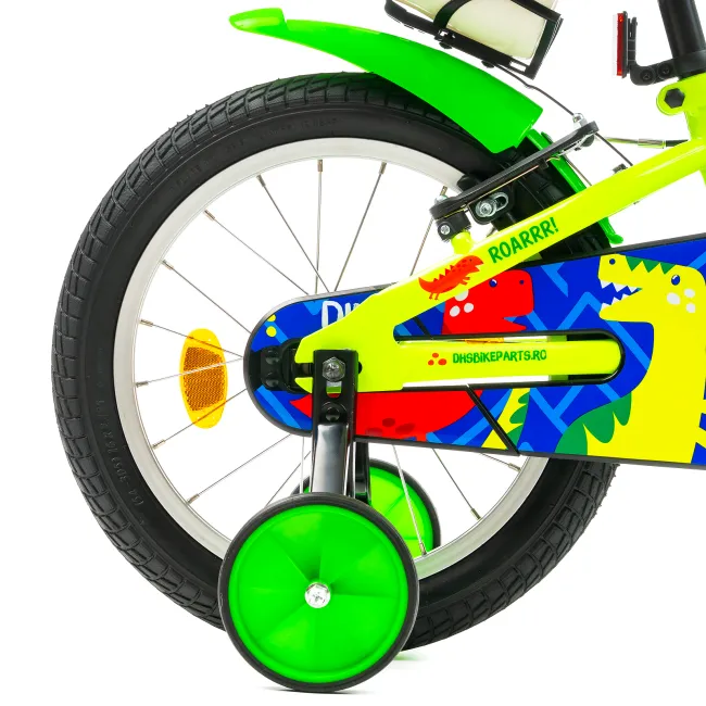 Bicicleta Copii DHS Dino - 16 Inch, Verde
