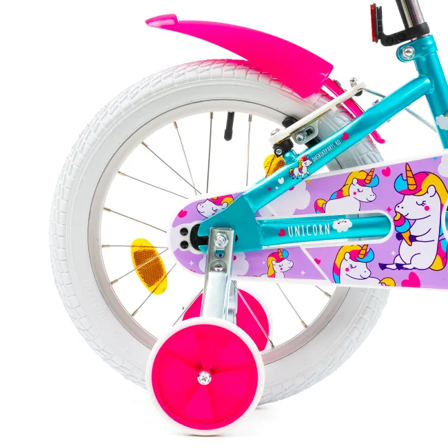 Bicicleta Copii DHS Unicorn - 16 Inch, Albastru