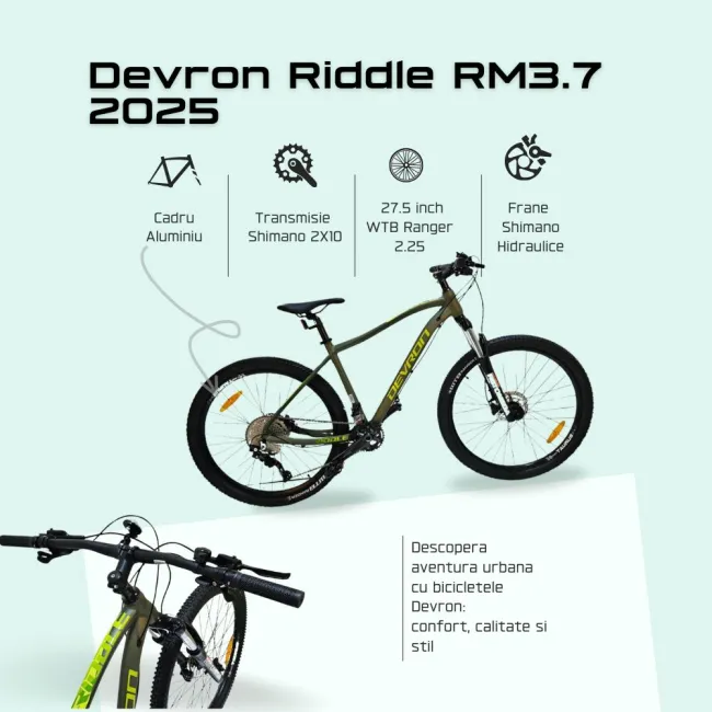 Bicicleta Mtb Devron Riddle RM3.7 2025 - 27.5 Inch, M, Verde