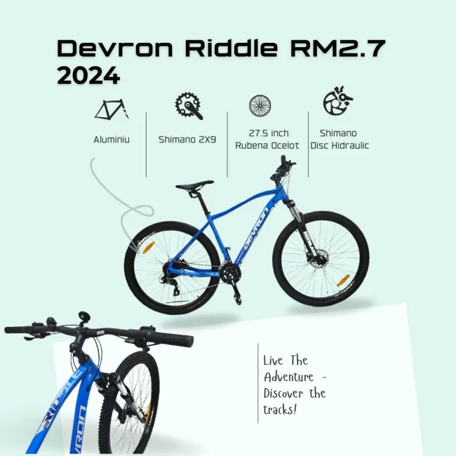 Bicicleta Mtb Devron Riddle RM2.7 2024 - 27.5 Inch, L, Albastru