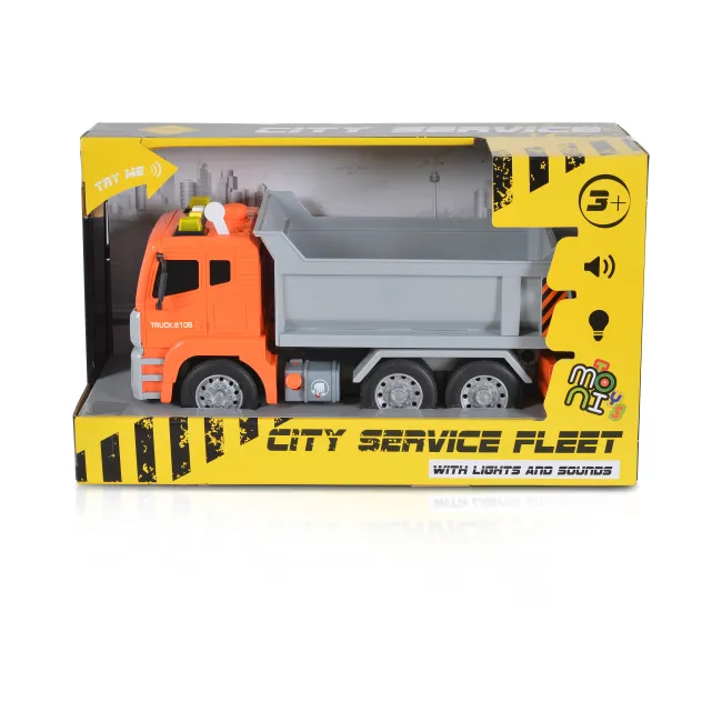 Camion basculanta 1:12 cu sunet si lumini, Moni, Portocaliu
