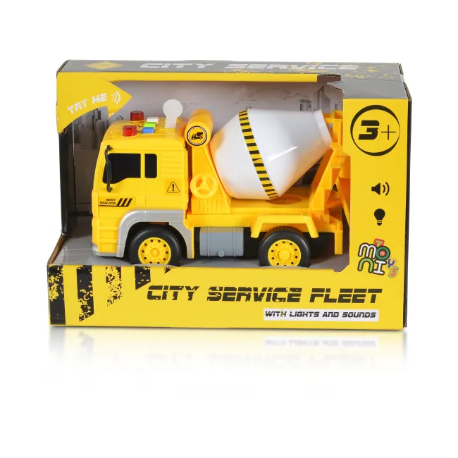 Camion betoniera 1:20 cu lumini si sunete, Moni, Galben