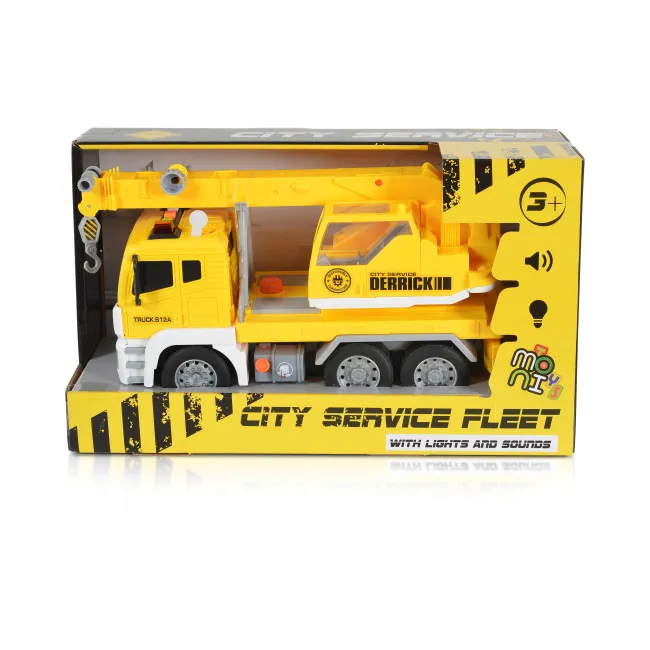 Camion cu macara, 30 cm, Moni, Galben