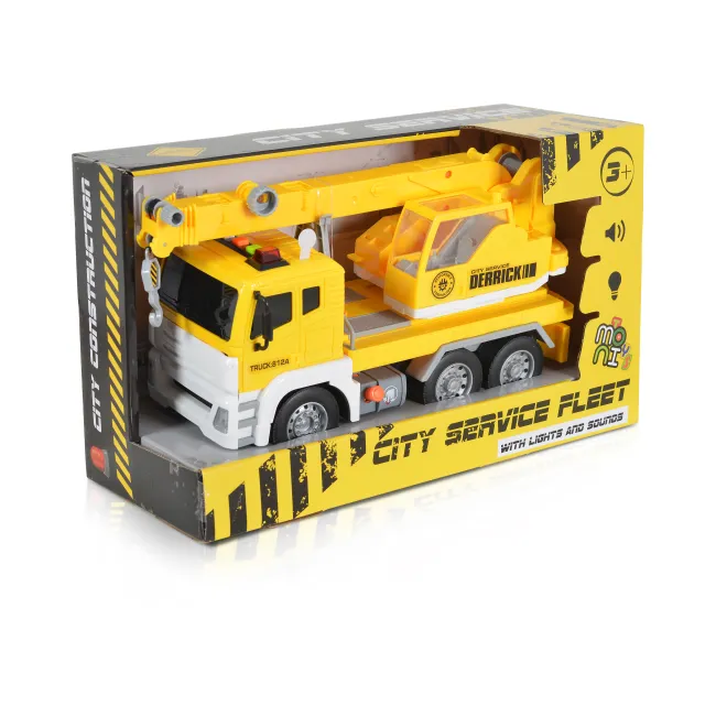 Camion cu macara, 30 cm, Moni, Galben